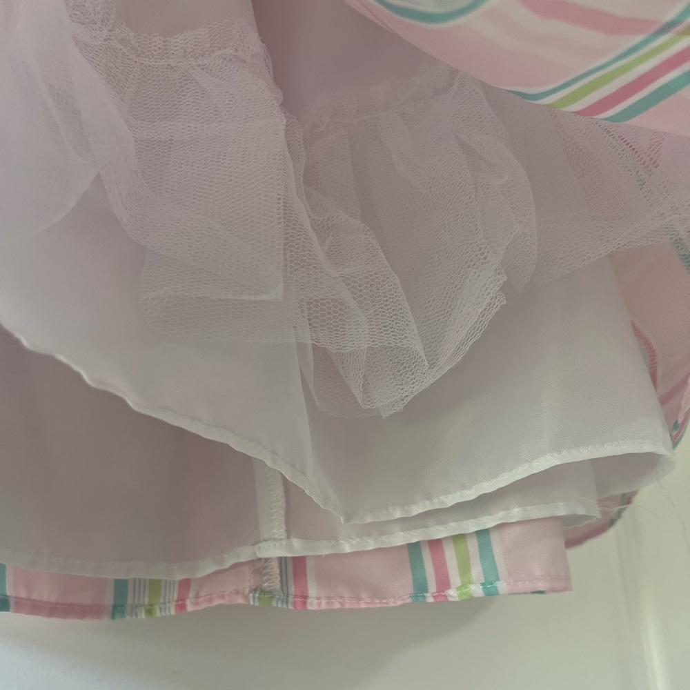 Good Lad “Perfectly Dressed” Pink Plaid Dress with Mint & Blush Flower Accents - Picture 5 of 6